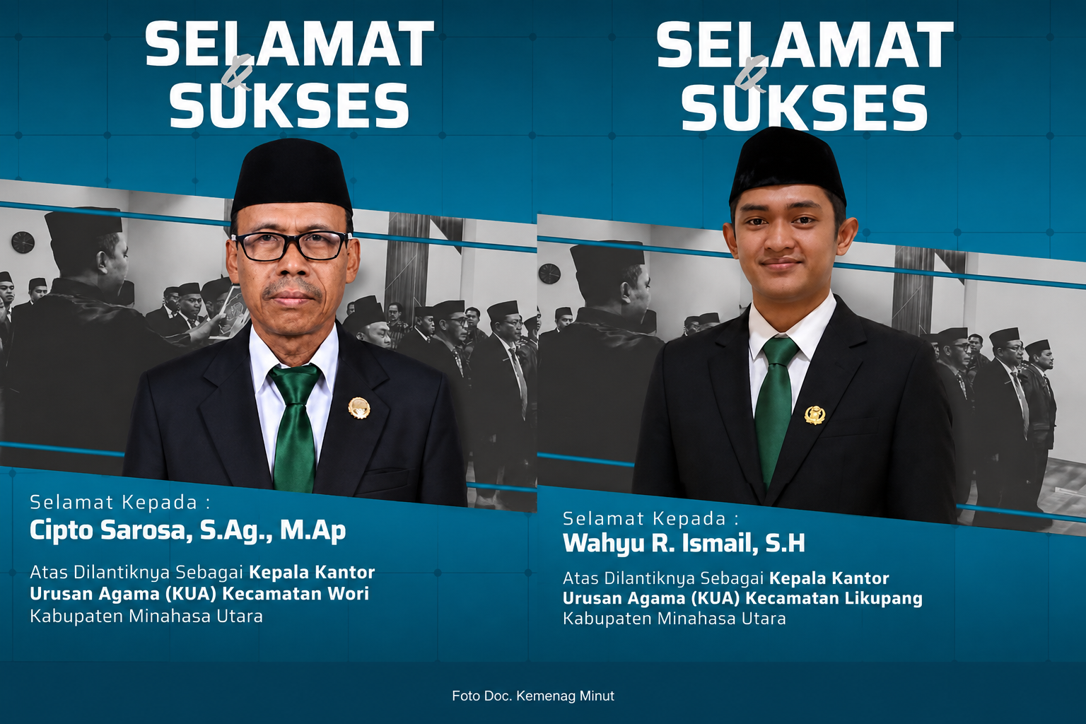 Wahyu R Ismail Pimpin KUA Likupang, Gantikan Cipto Sarosa Yang Telah 7 Tahun Menjabat