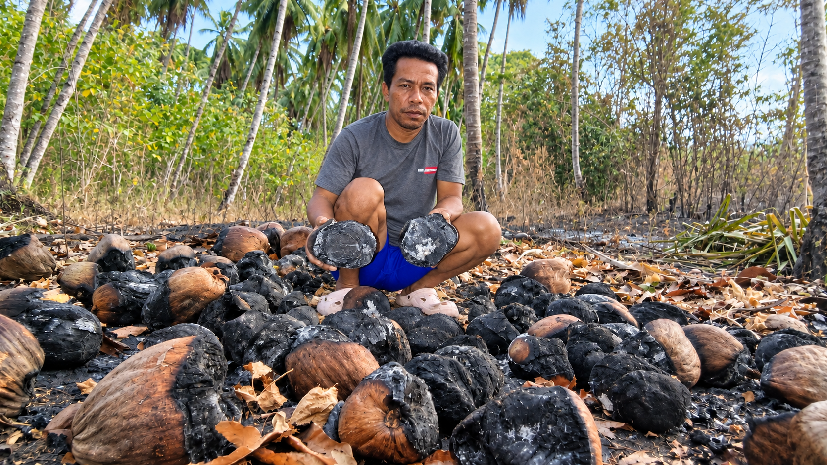 Kelapa yang Tak Lagi Jadi Kopra : Kisah Roy Kakunsi di Tengah Kebakaran Pinenek